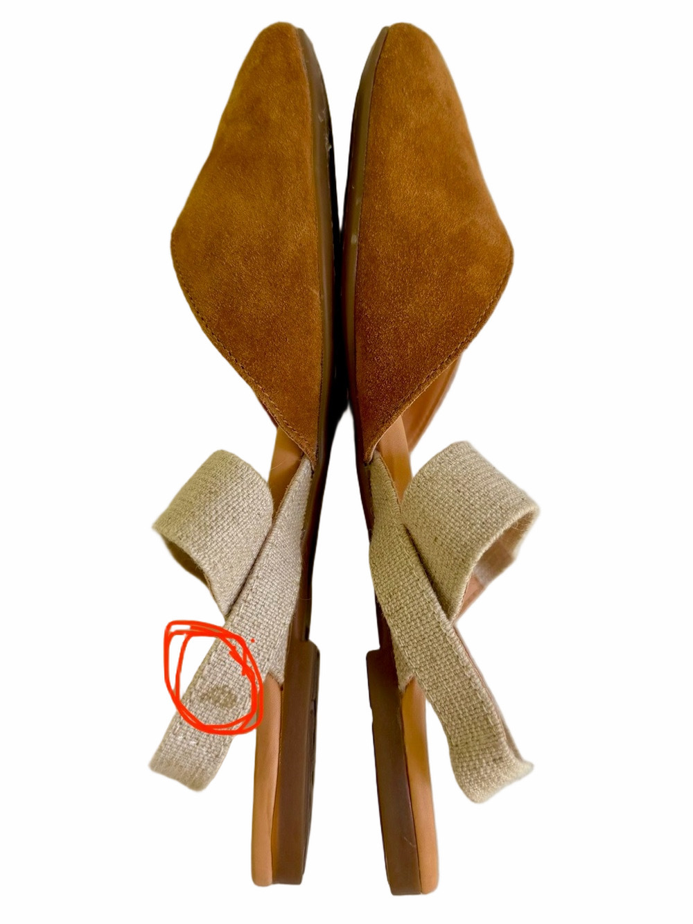 BORN Coco Slingback Camel Tan Suede Leather Sandals ComfortFlats Size 10 EUC - Picture 8 of 14